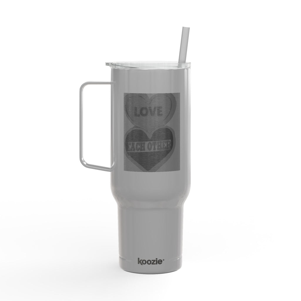 40oz Engraved Insulated Tumbler with Lid — Candy Heart 'LOVE' Design