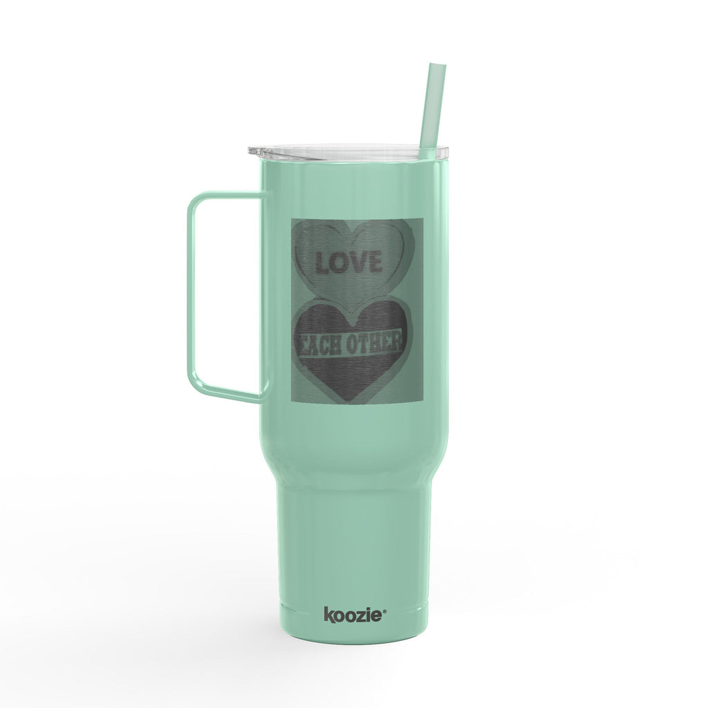 40oz Engraved Insulated Tumbler with Lid — Candy Heart 'LOVE' Design