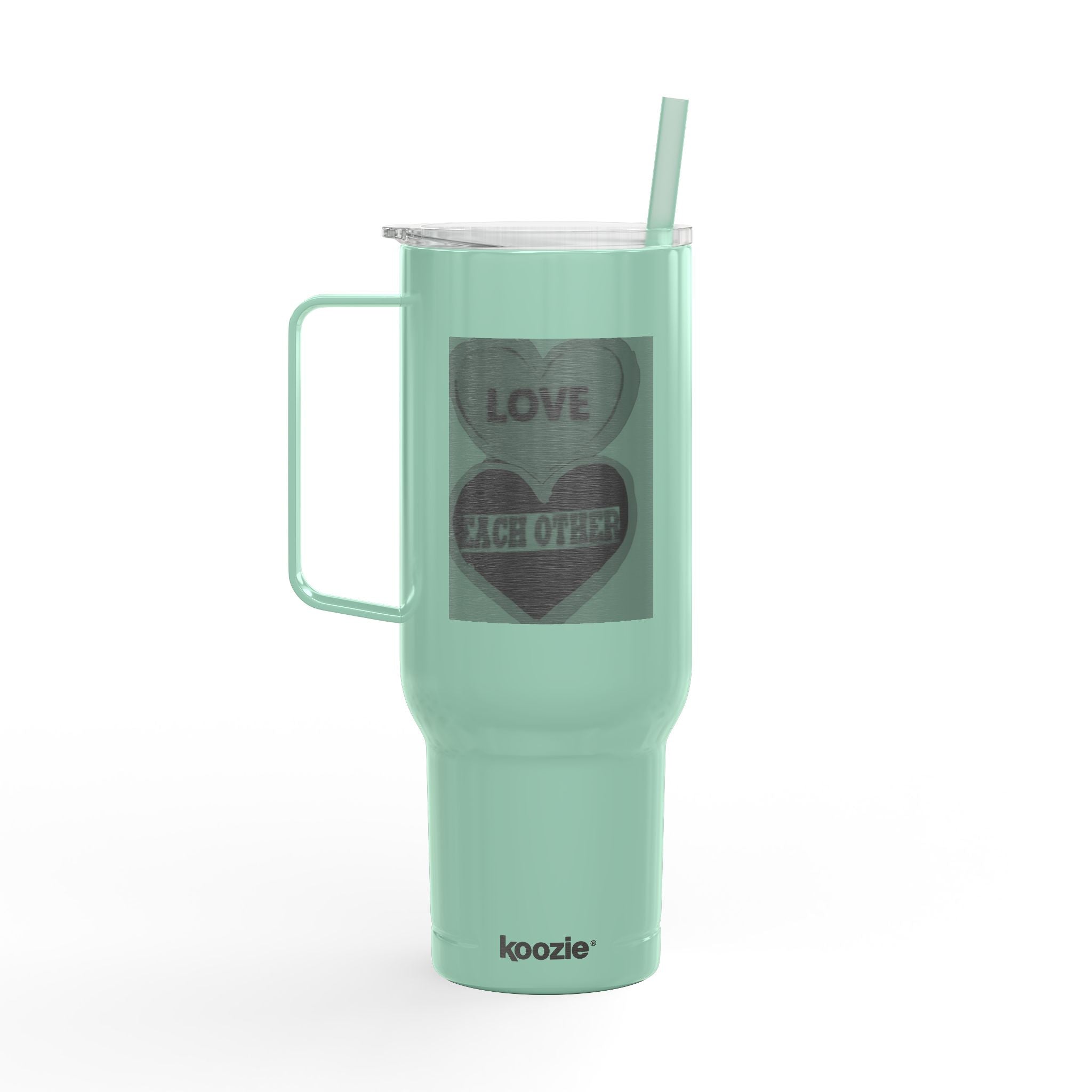 40oz Engraved Insulated Tumbler with Lid — Candy Heart 'LOVE' Design